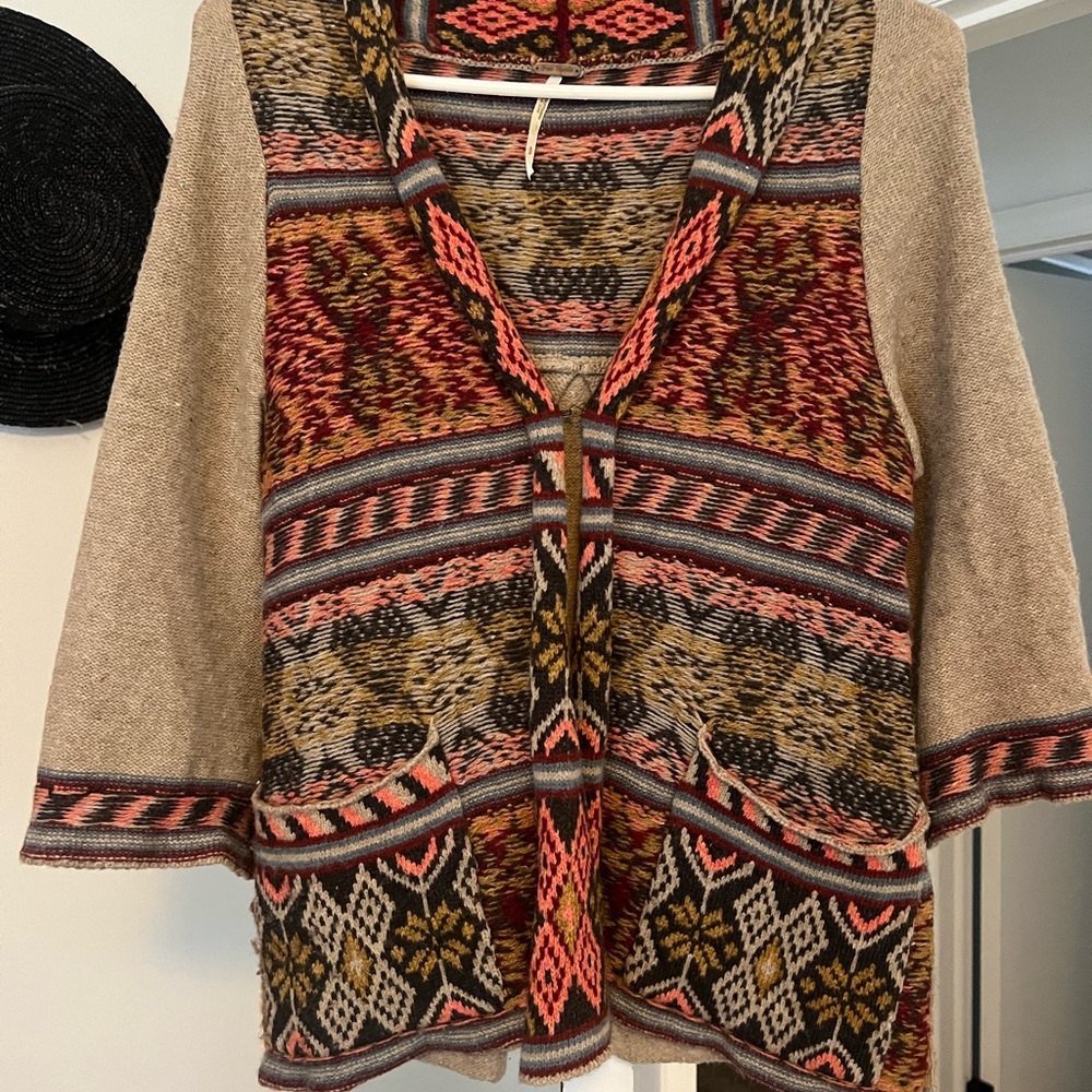 Free People Fair Isle Cardigan Sweater